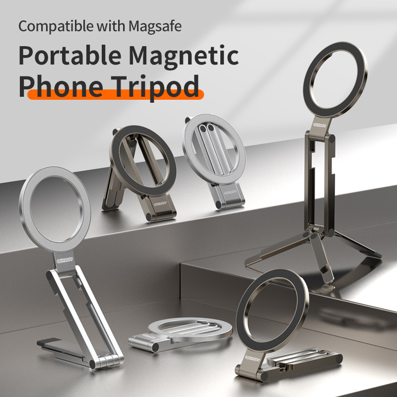 Photography Basics - マグネット式金属製スマホ撮影スタンド、セルフィースティック、デュアルマグネット高所三脚、Samsung、Xiaomi、Huawei、iPhoneに適しています。