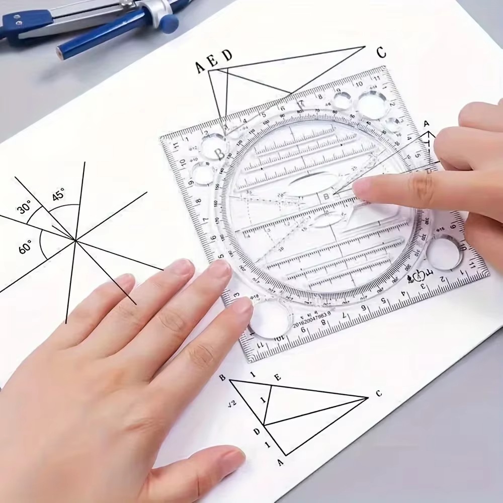 Photography Geometry - 1個入り 多機能回転式製図テンプレート。絵画やアートデザイン、オフィスや学生での使用に最適な幾何学測定ツール。